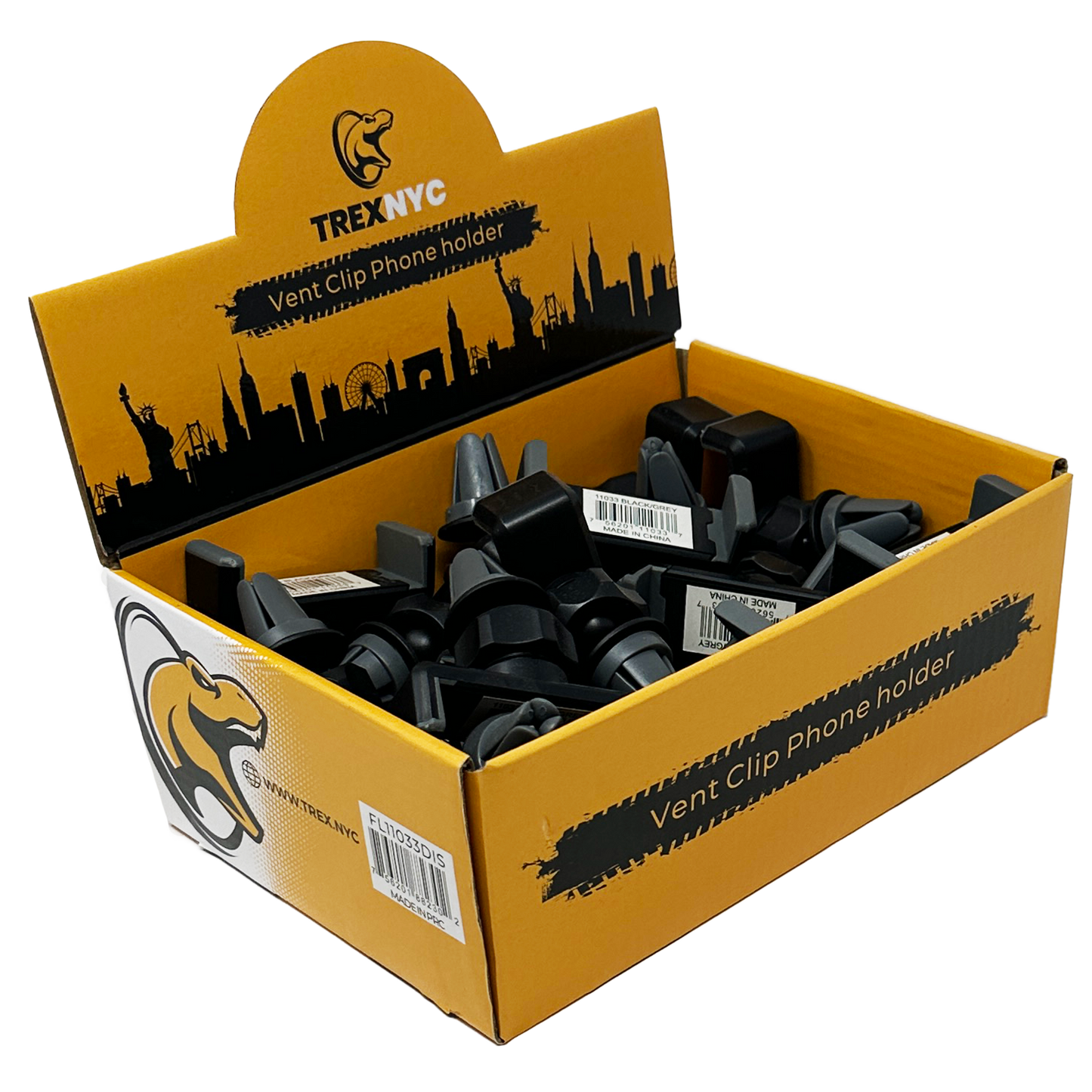 TrexNYC Display, Phone Air Vent Holder 24pc - Black/Gray