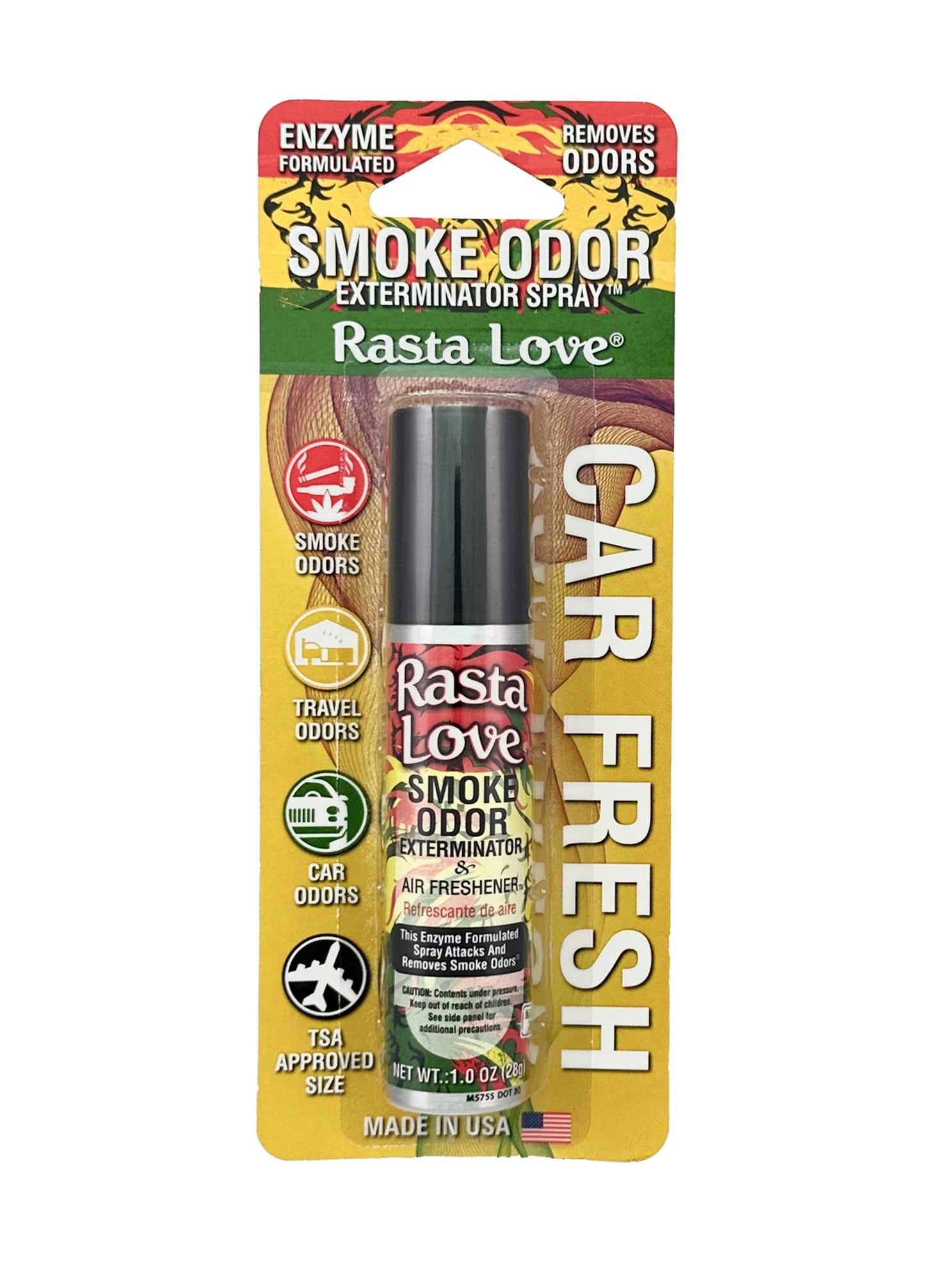 Smoke Odor 1oz Pocket Spray Smoke Odor Eliminator- Rasta Love