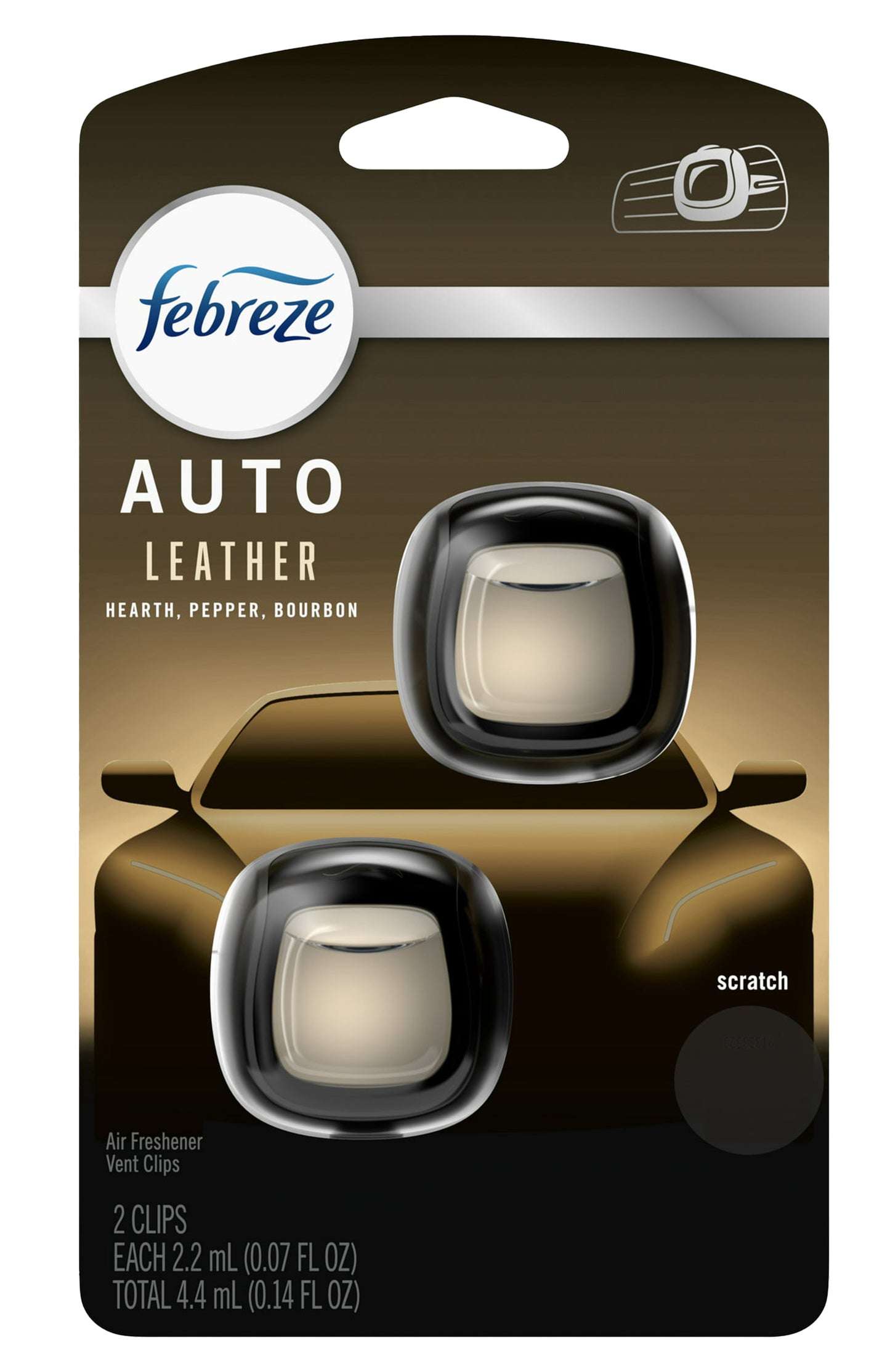 Febreze Vent Clip, 2pk - Leather