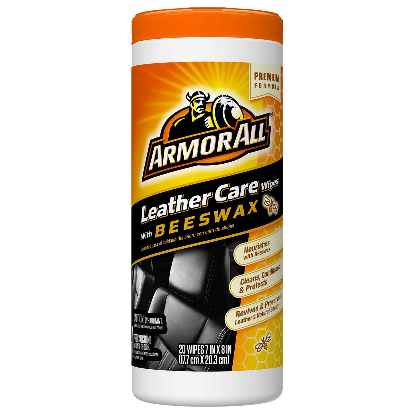 Armor All Wipes - Premium Leather Car w/ Beeswax, 20ct