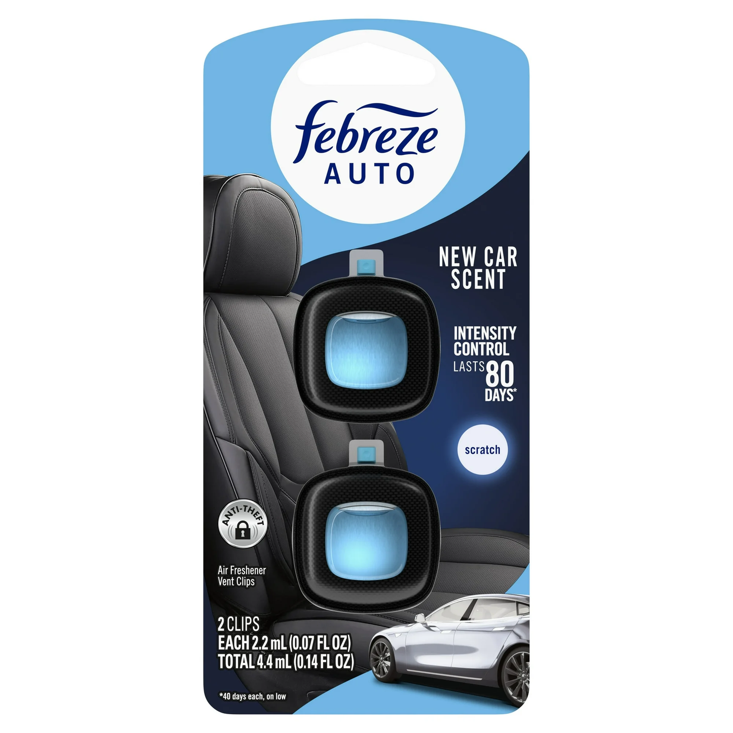 Febreze Vent Clip, 2pk - New Car