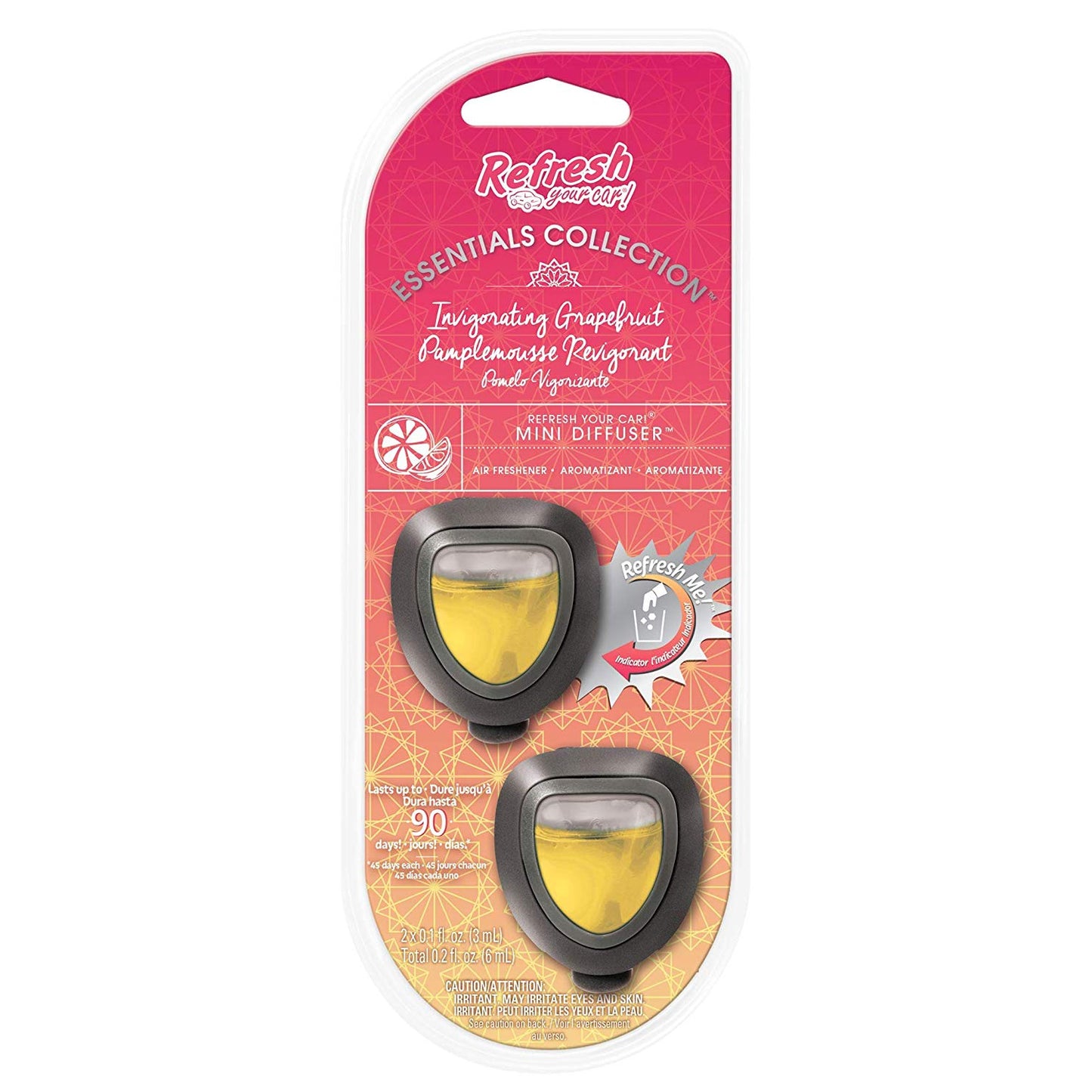 Refresh Your Car Mini Diffusers, 2pk - Invigorating Grapefruit