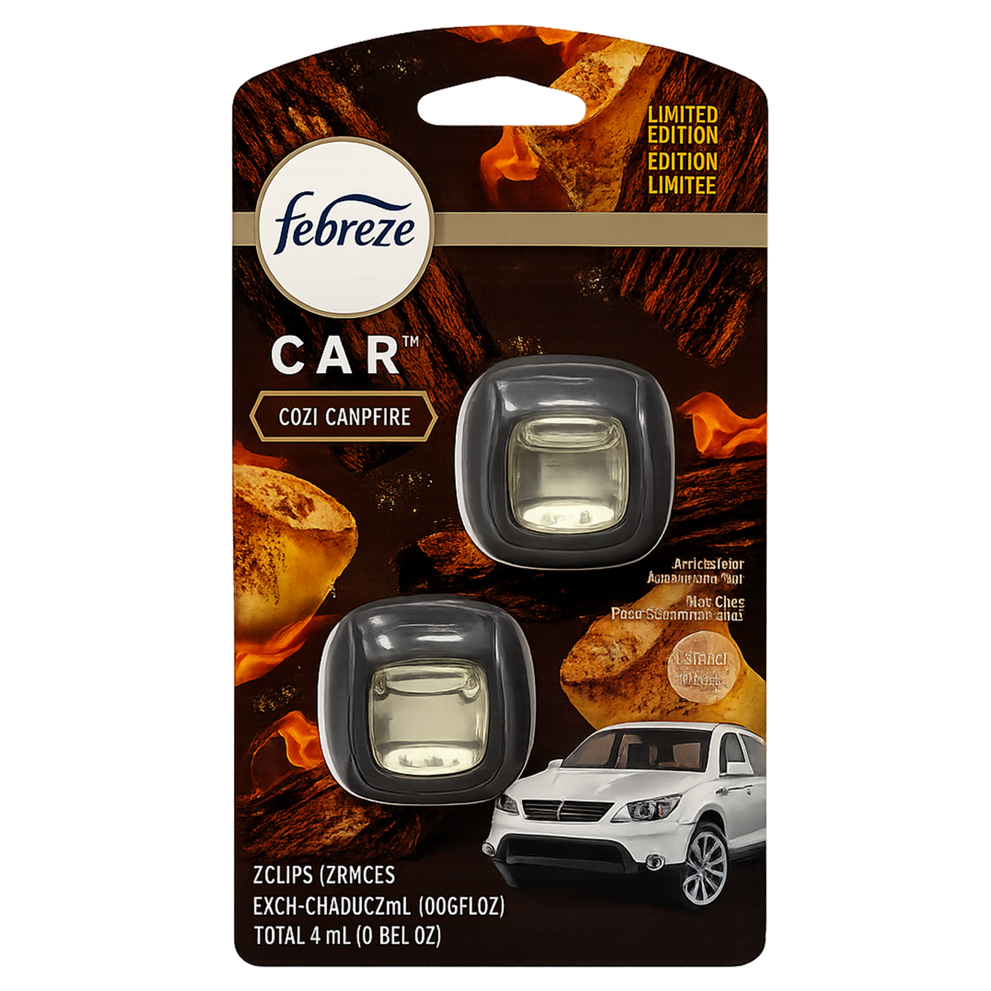 Febreze 2pk Car Vent Clip Febreze - Cozy Campfire