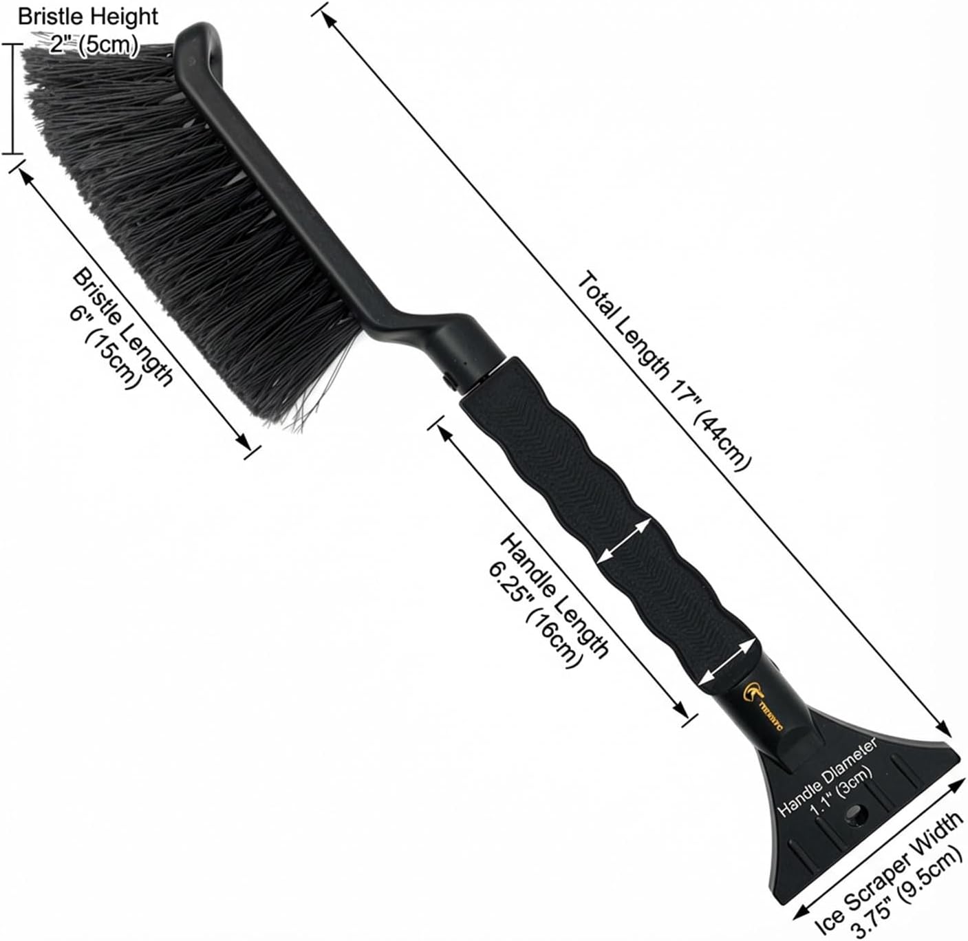 TrexNYC Snow Brush and Ice Scraper 2 in 1 19"