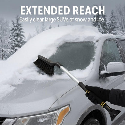 TrexNYC Snow Brush, Extendable & Ice Scraper 2 in 1 22" - 30"