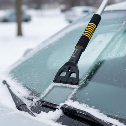 TrexNYC Snow Brush, Extendable & Ice Scraper 2 in 1 33" - 53"