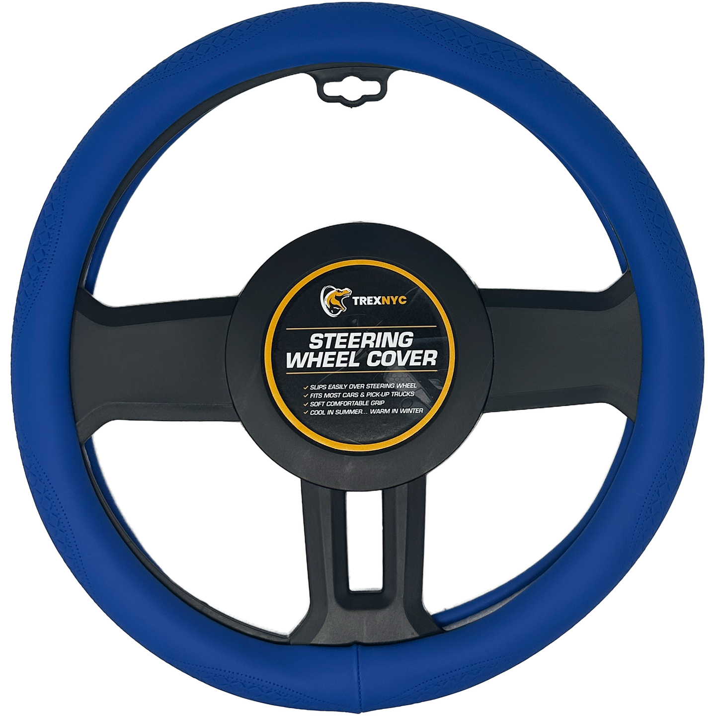 TrexNYC Steering Wheel Cover, Rubber Print - Blue