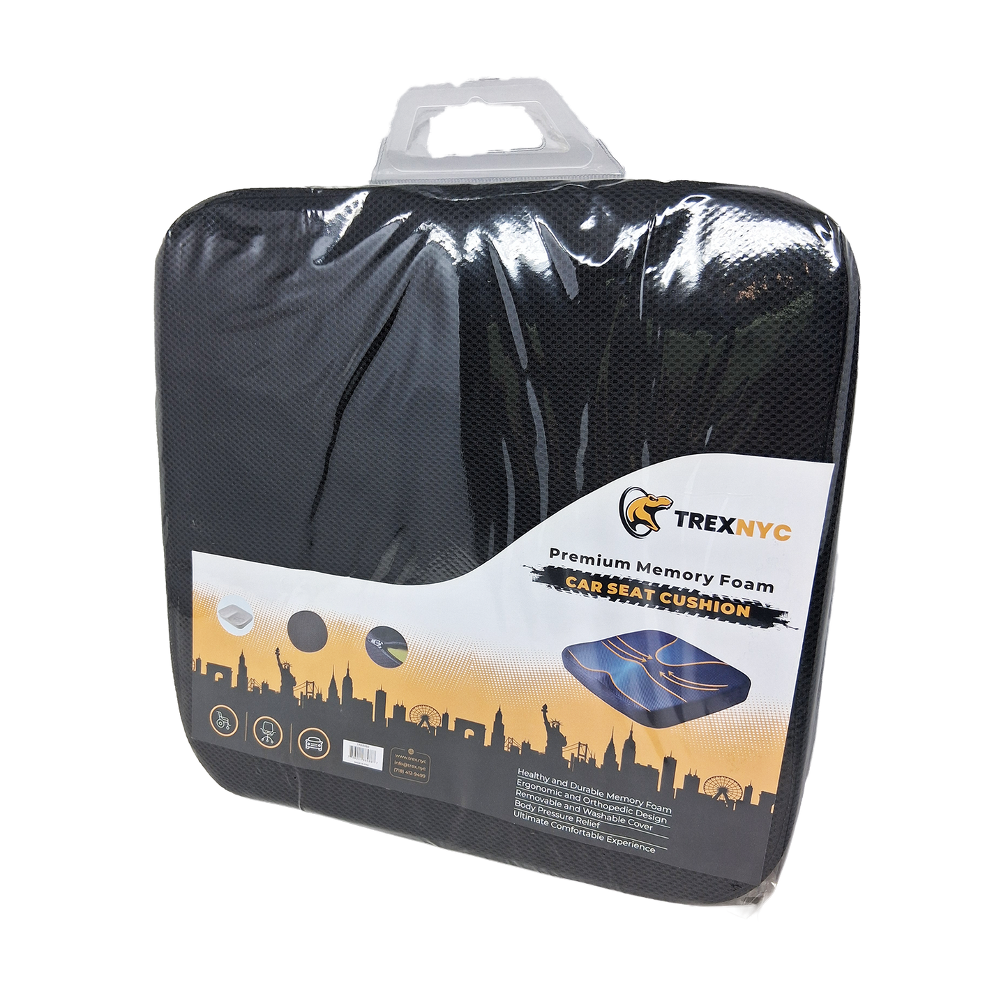 TrexNYC Memory Foam Seat Mesh- Black