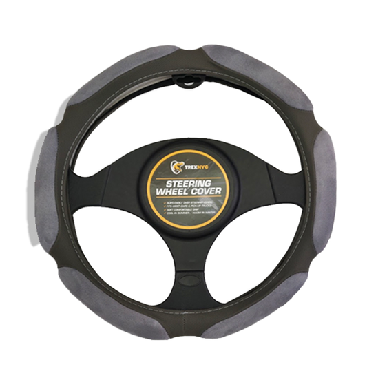 TrexNYC Steering Wheel Cover, Memory Foam - Gray
