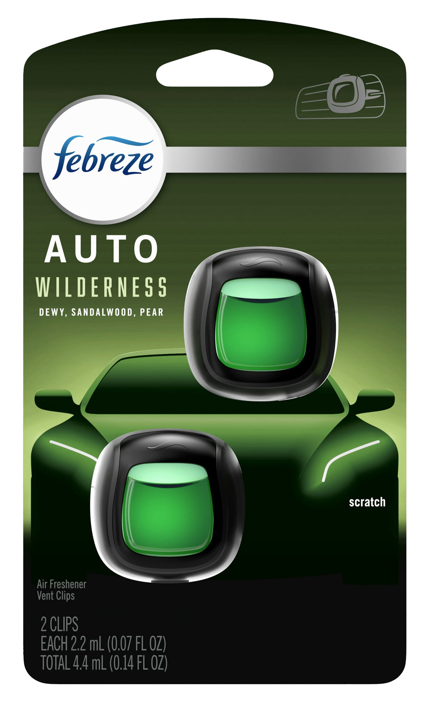 Febreze Vent Clip, 2pk - Wilderness