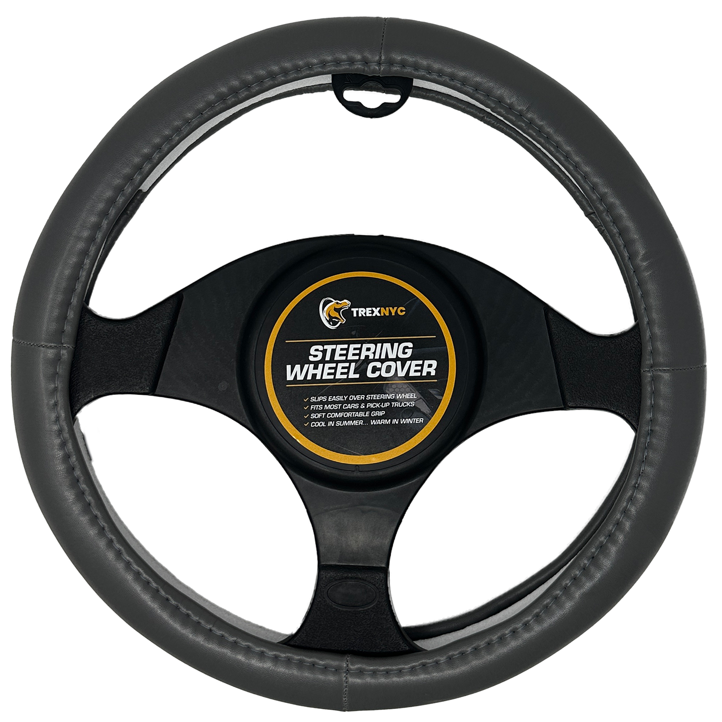 TrexNYC Steering Wheel Cover, Fatboy - Gray