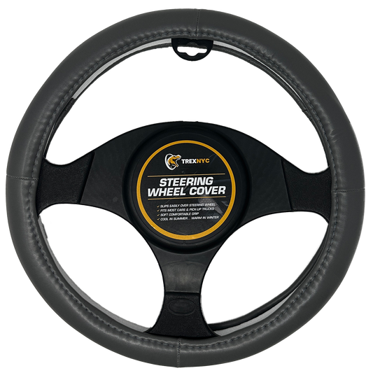 TrexNYC Steering Wheel Cover, Fatboy - Gray