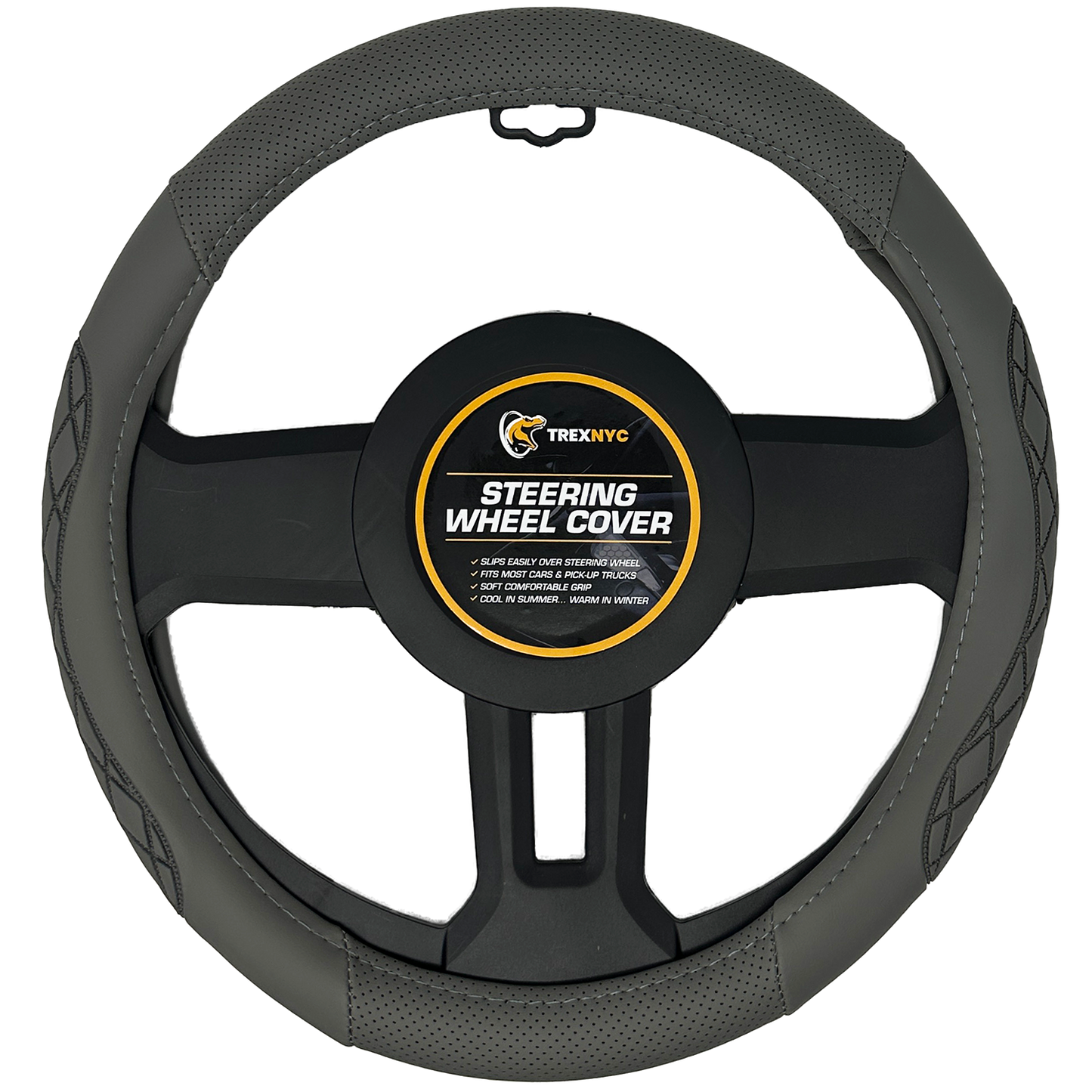 TrexNYC Steering Wheel Cover, Sigalit Type - Gray