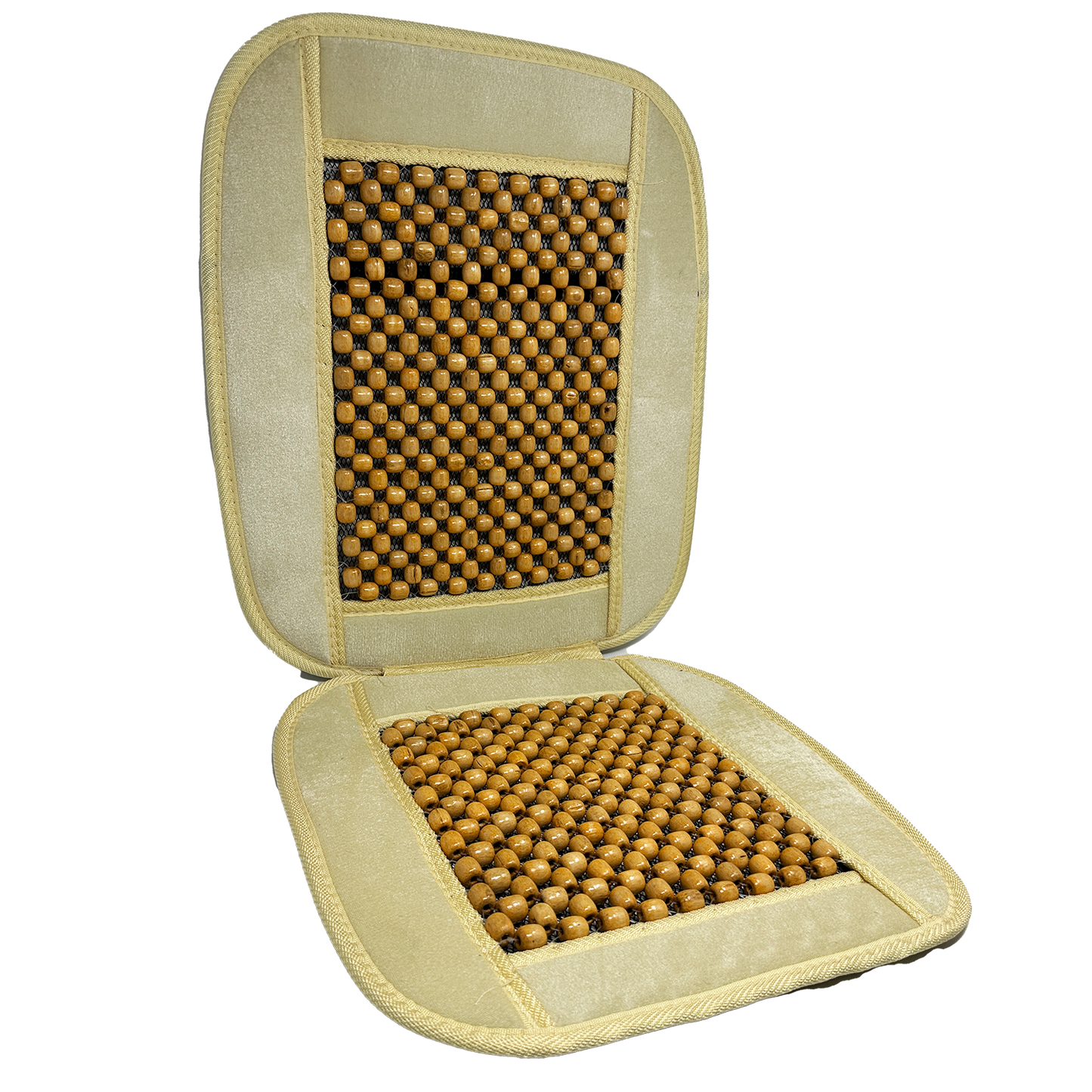 TrexNYC Seat Cushion, Wood Bead - Tan