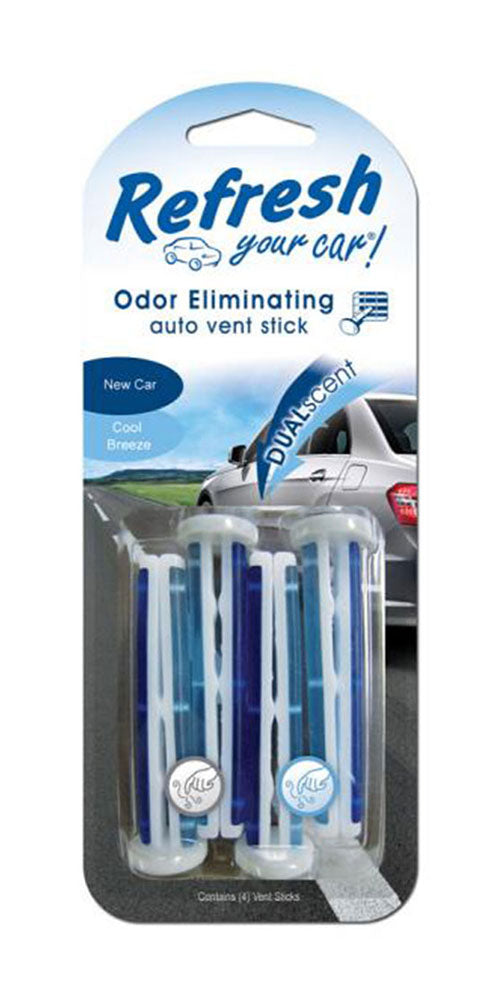 Refresh Your Car Vent Stick, 4pk - New Car/Cool Breeze