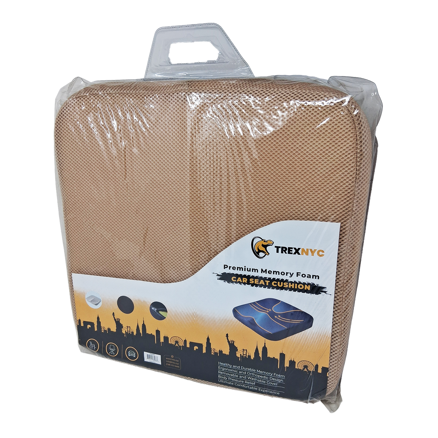 TrexNYC Memory Foam Seat Mesh - Tan