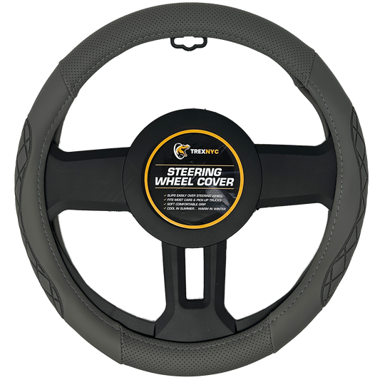 TrexNYC Steering Wheel Cover, Sigalit Type - Gray