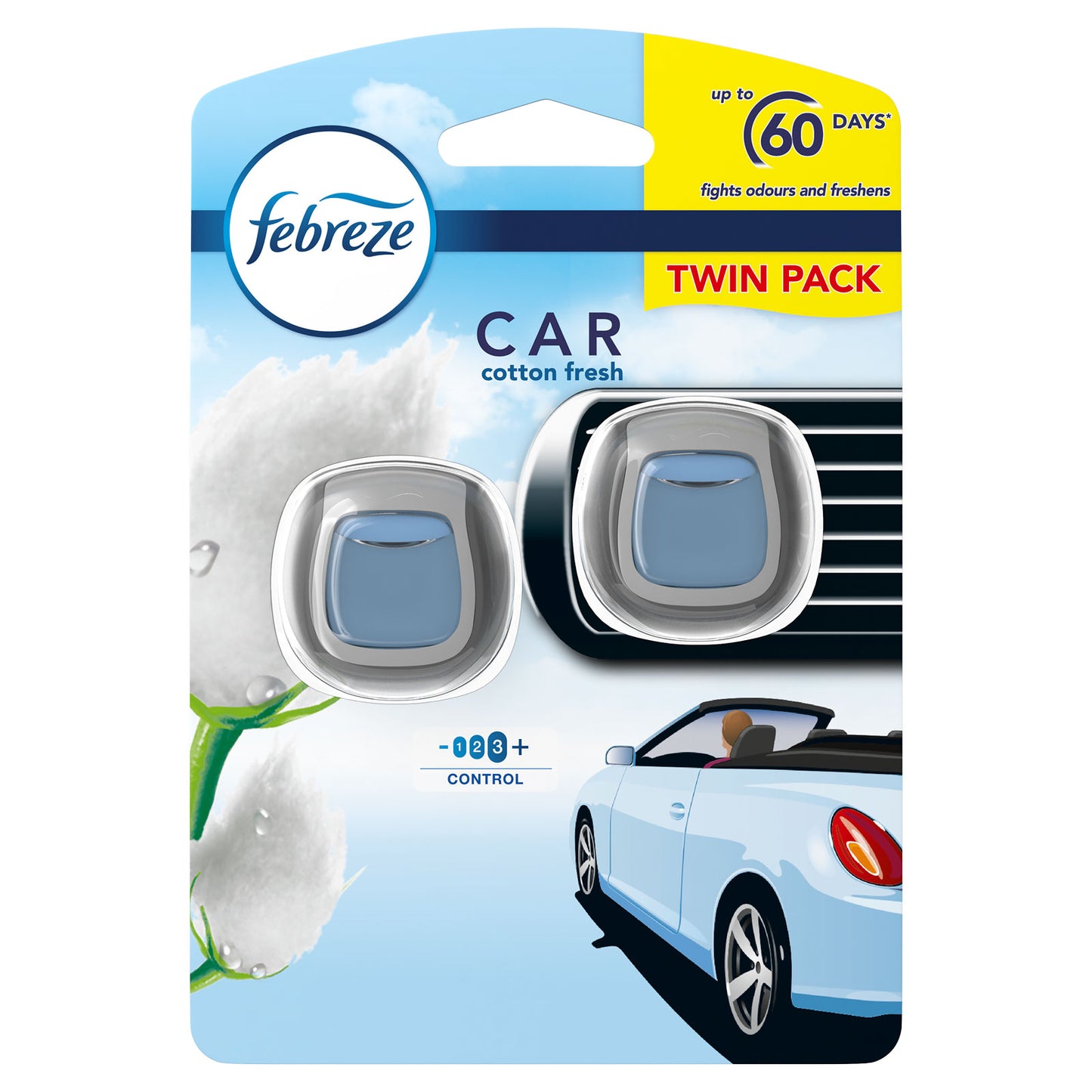 Febreze Vent Clip, 2pk - Cotton Fresh