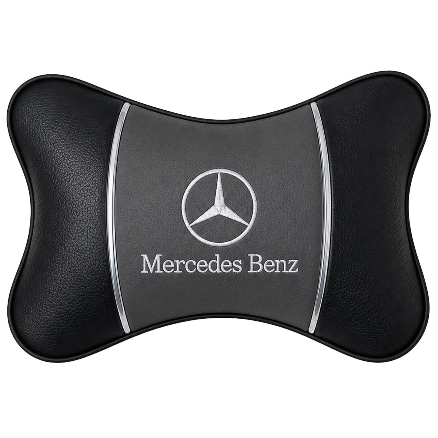 TrexNYC Head Rest Pillow Mercedes Benz - Black/Gray