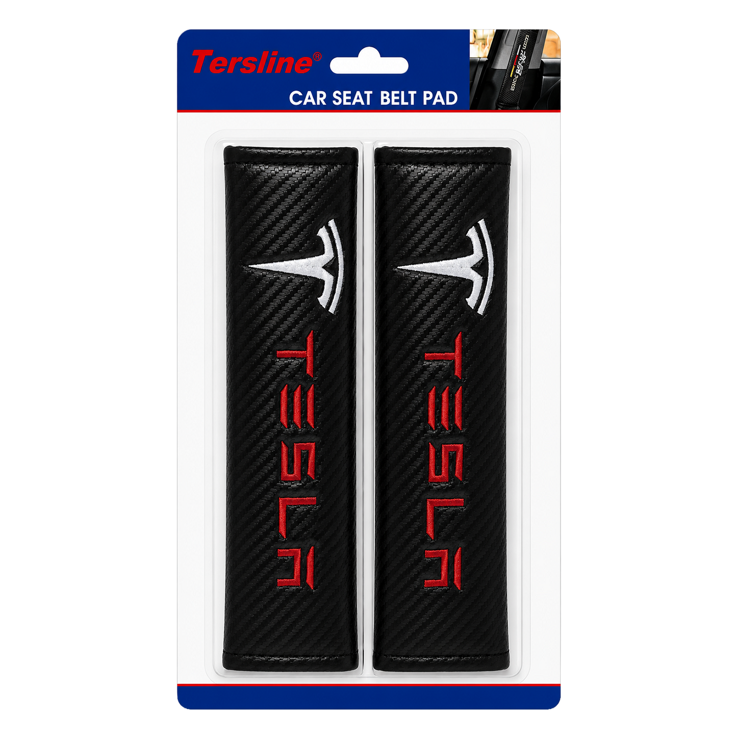 TrexNYC Carbon Seat Belt Pad - Tesla