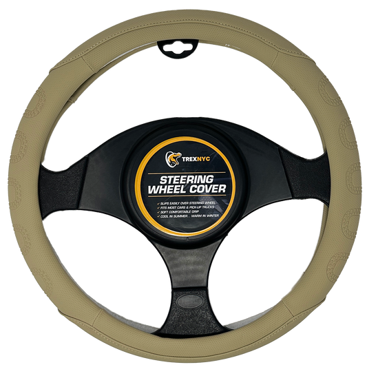 TrexNYC Steering Wheel Cover - Zodiac Tan