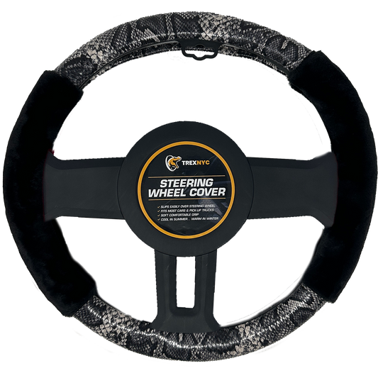 TrexNYC Steering Wheel Cover, Plush Marble