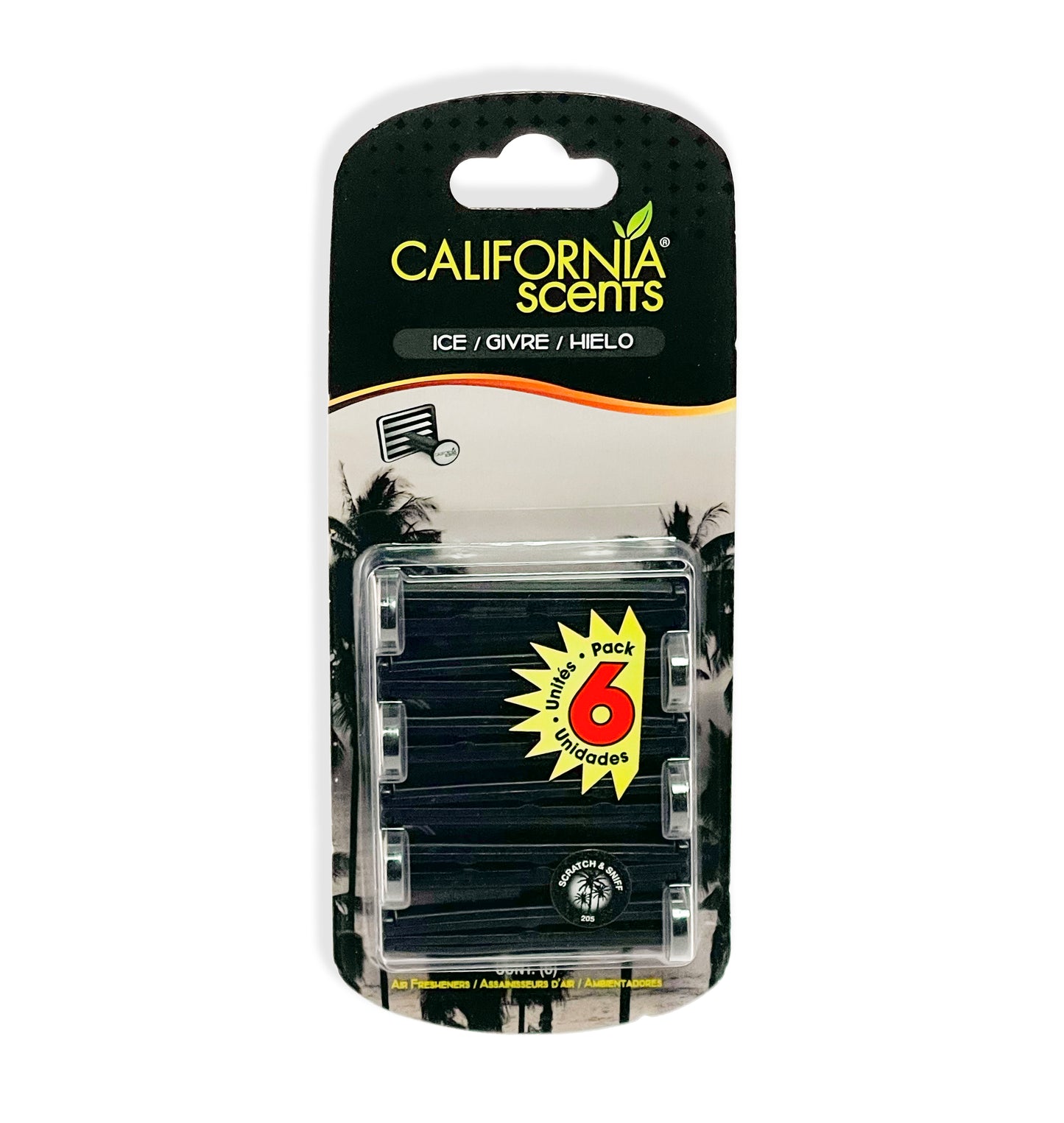 California Scents Vent Stick, 6pk - Ice