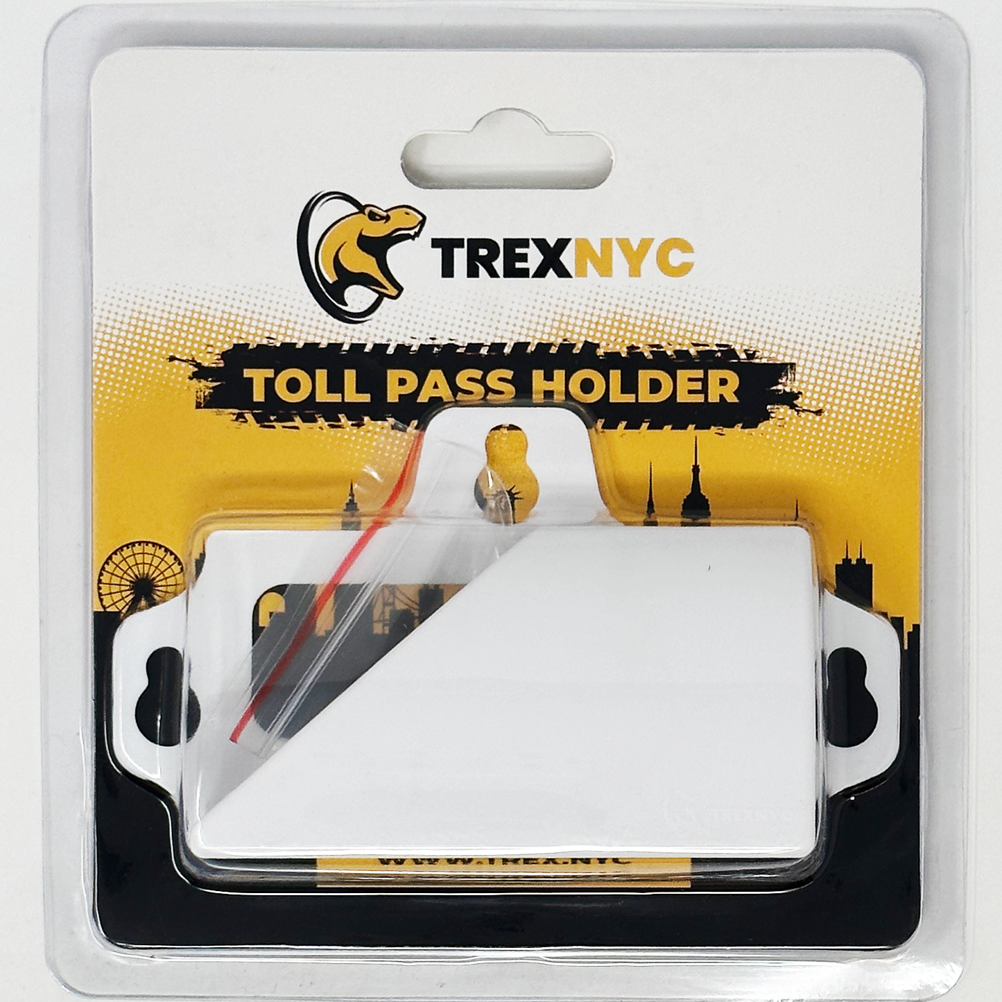 TrexNYC Toll Pass Holder Blister Pack - White