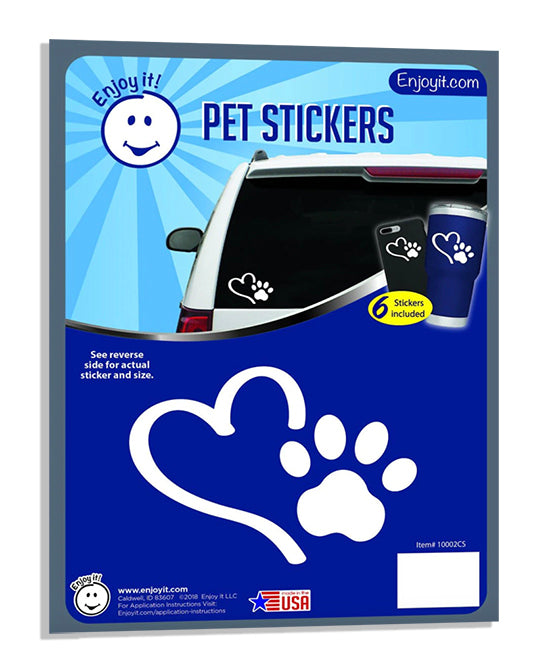 Enjoyit Heart and Paw Car Stickers