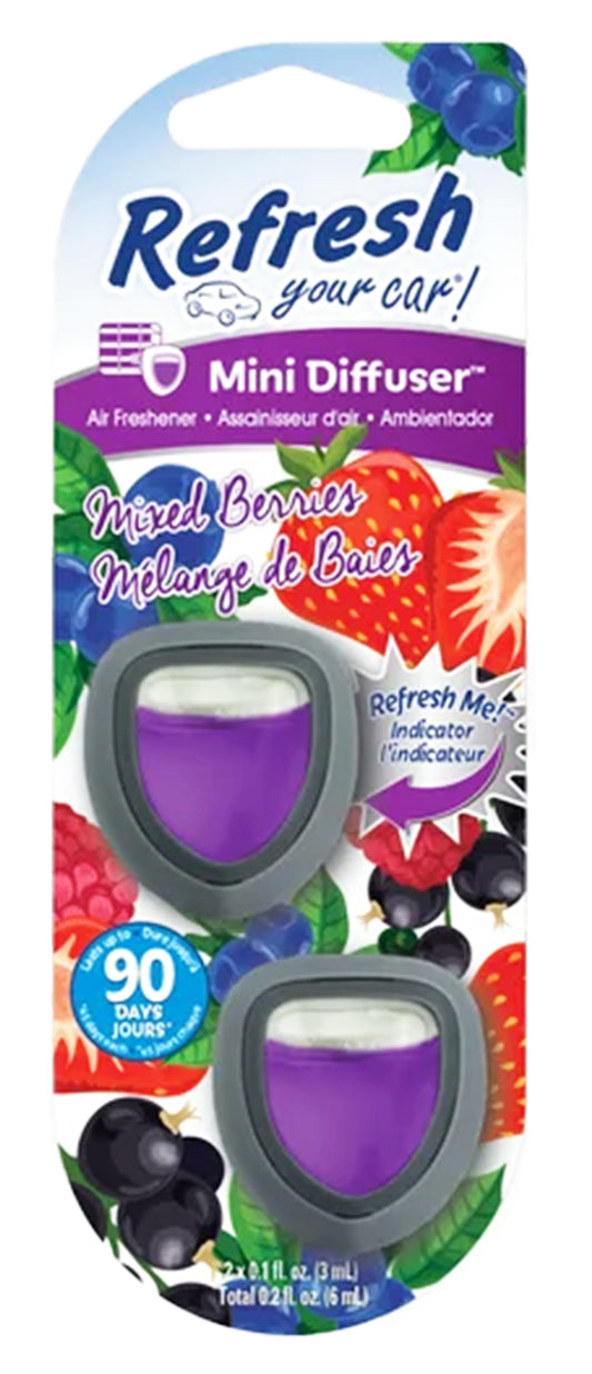 Refresh Your Car Mini Diffusers, 2pk - Mixed Berries