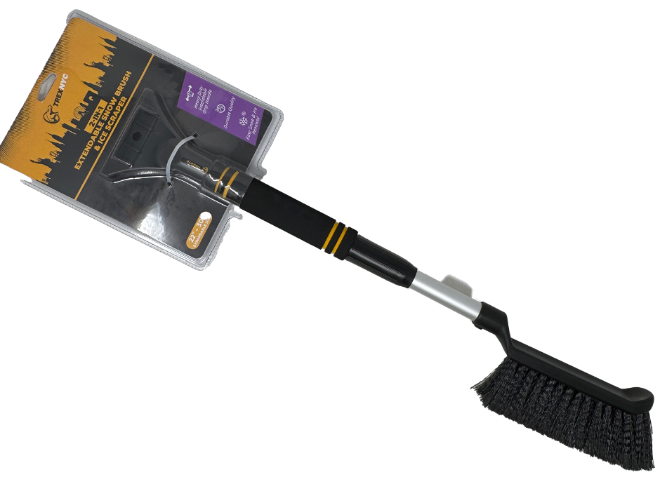 TrexNYC Snow Brush, w/Removable Ice Scraper 2 in 1 27"