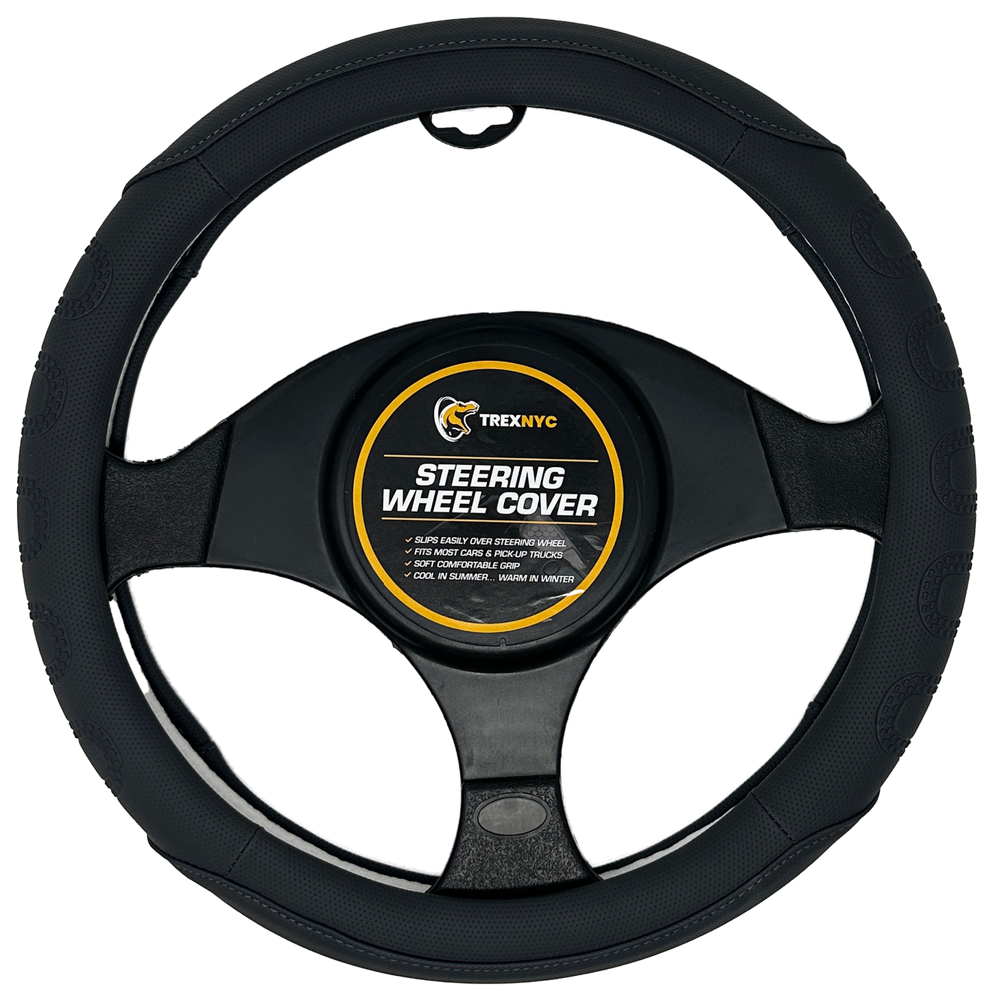 TrexNYC Steering Wheel Cover - Zodiac Black