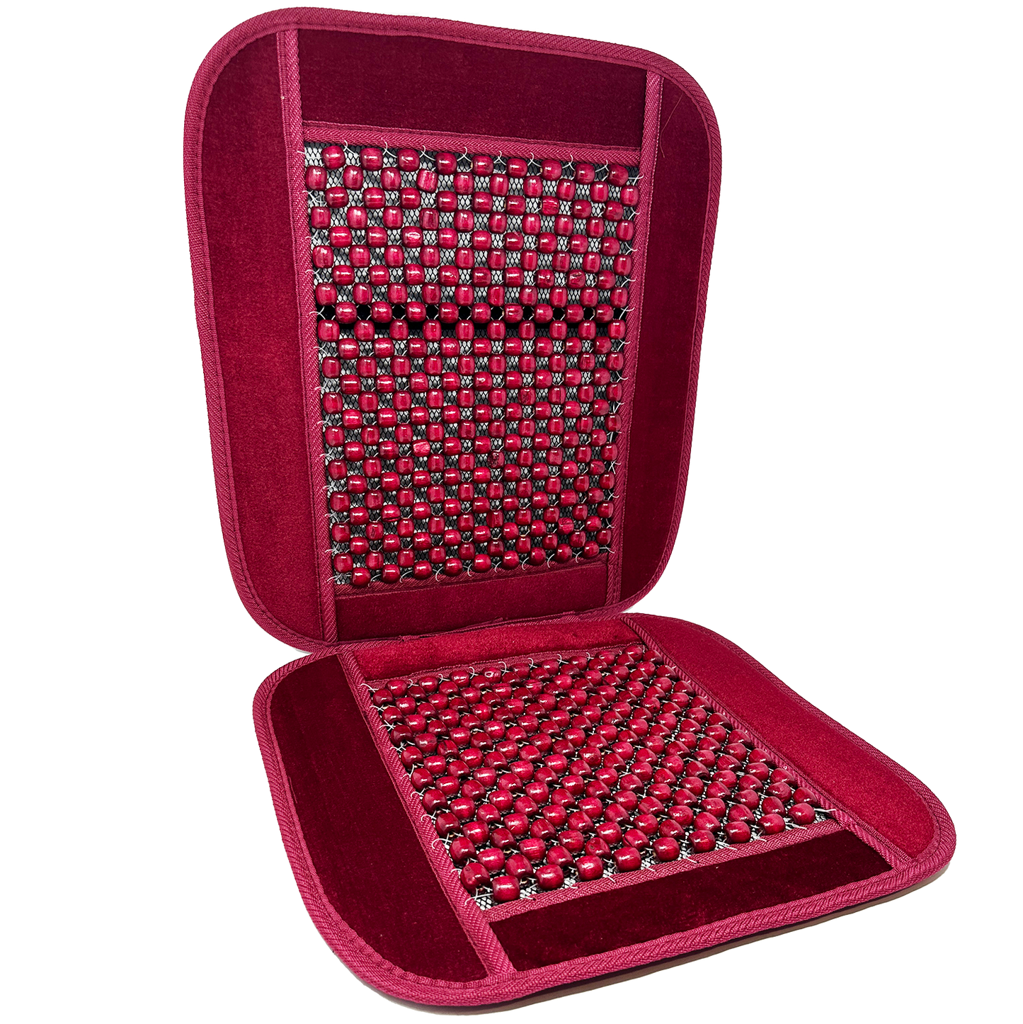 TrexNYC Seat Cushion, Wood Bead - Red