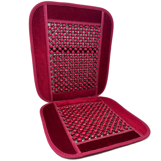 TrexNYC Seat Cushion, Wood Bead - Red