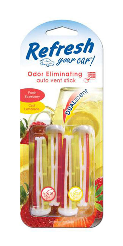 Refresh Your Car Vent Stick, 4pk - Fresh Strawberry/Cool Lemonade