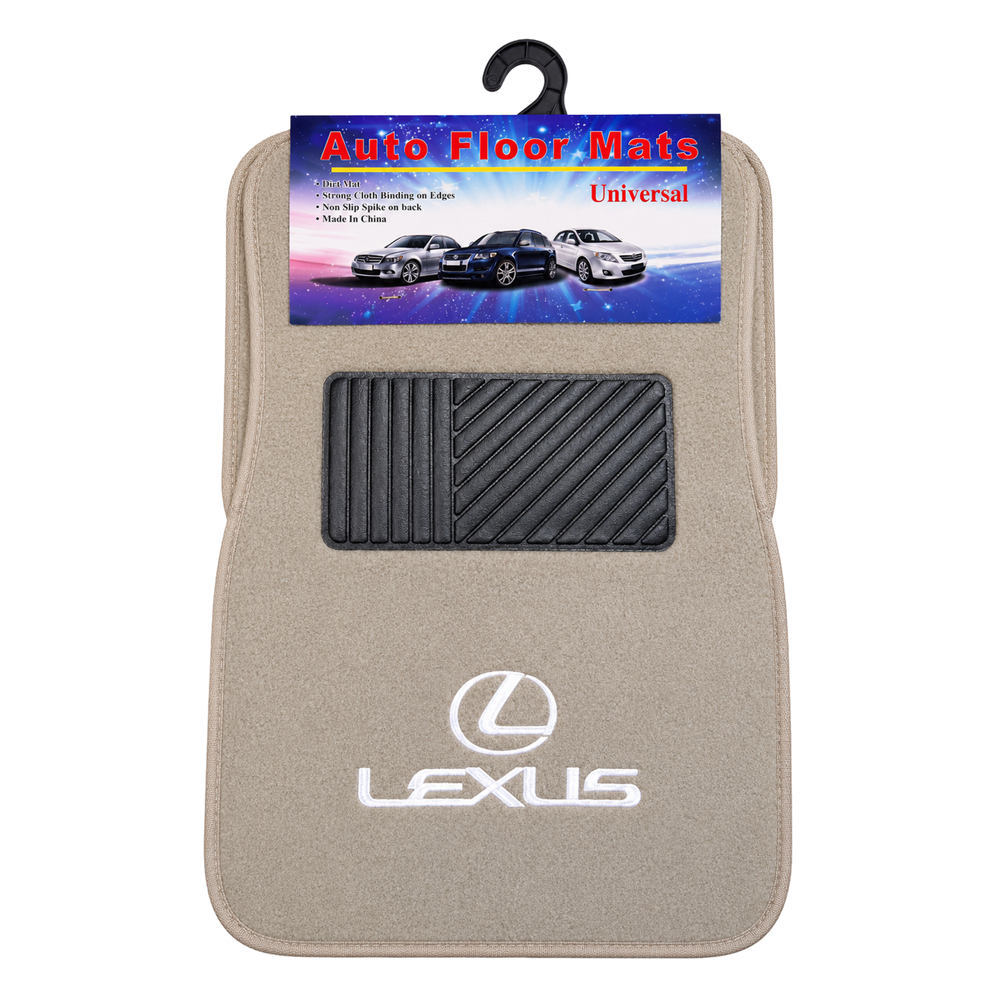 TrexNYC Logo Carpet Mat, Logo Lexus, 4pc - Tan