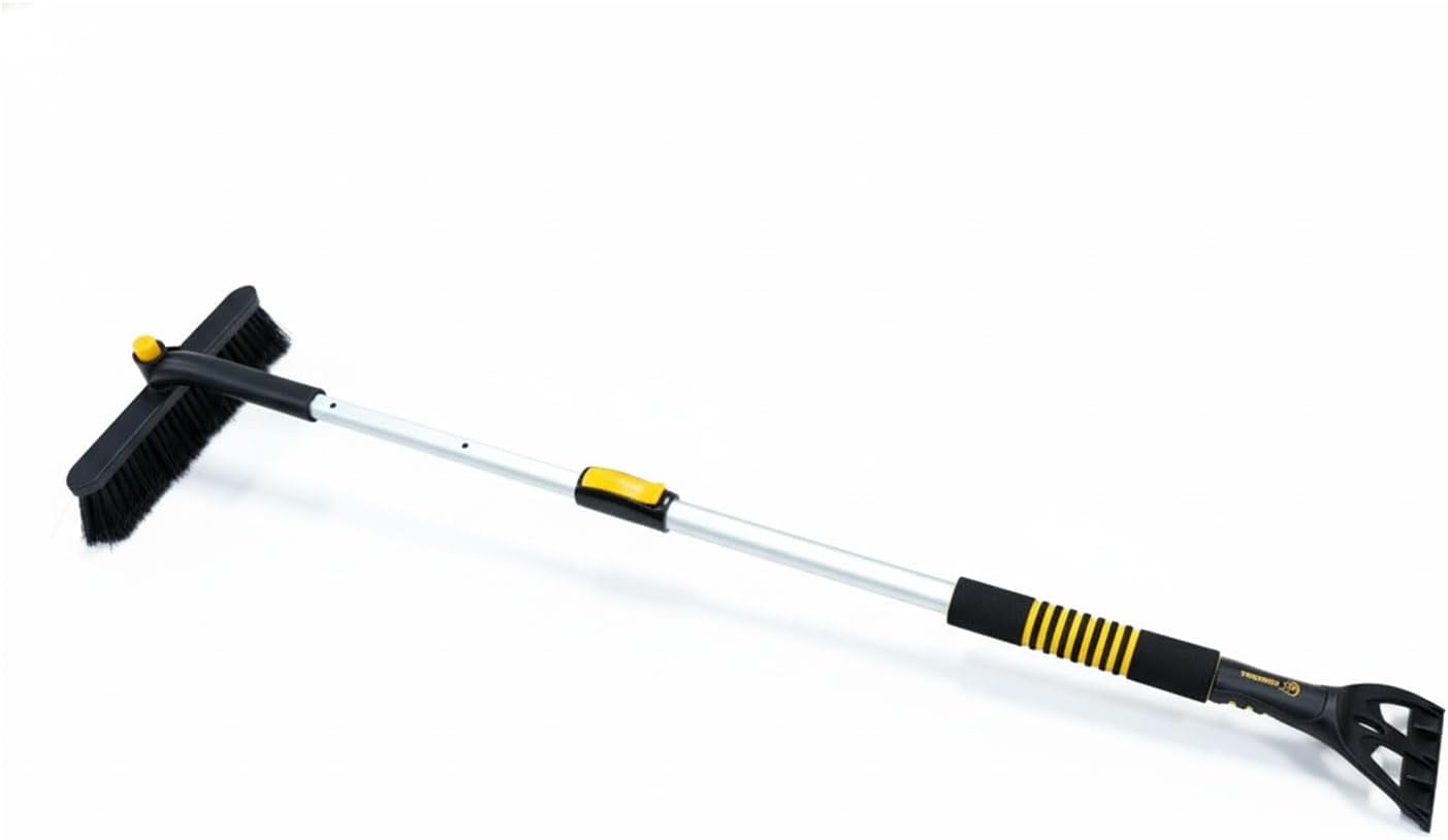 TrexNYC Snow Brush, Extendable & Ice Scraper 2 in 1 33" - 53"