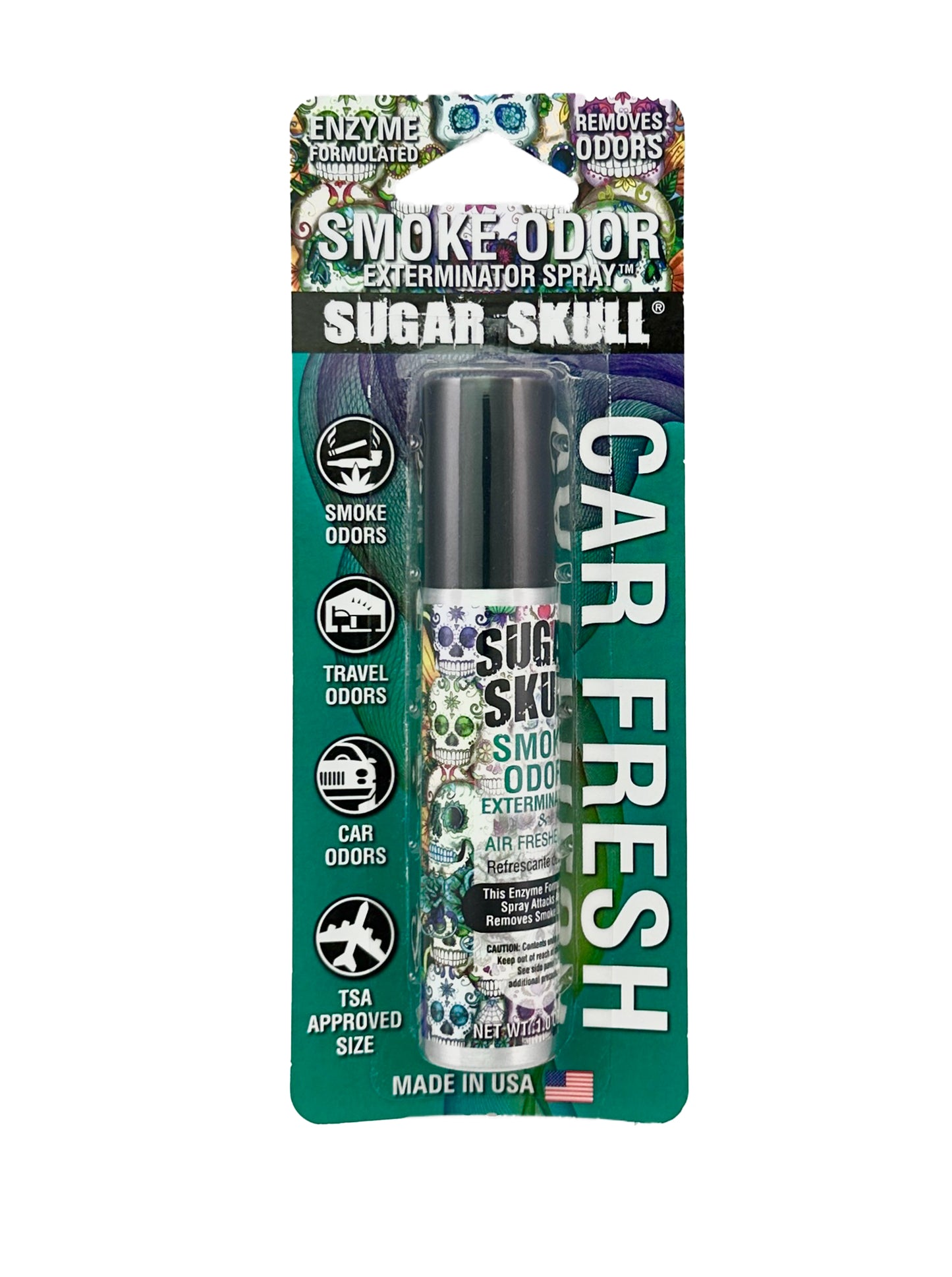 Smoke Odor 1oz Pocket Spray Smoke Odor Eliminator- Sugar Skull