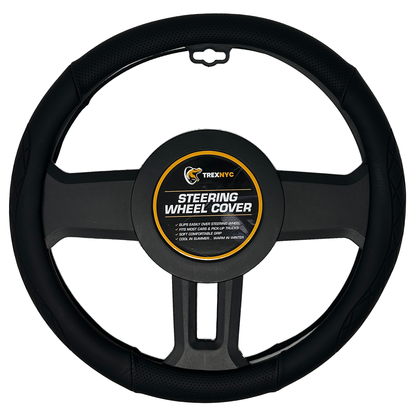 TrexNYC Steering Wheel Cover, Sigalit Type - Ring Black