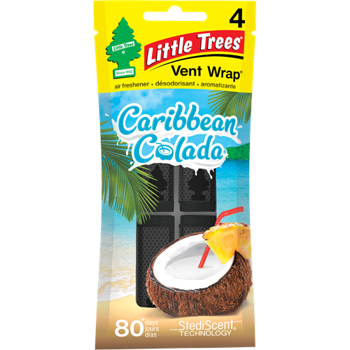 Little Trees Vent Wrap, 4pk - Caribbean Colada