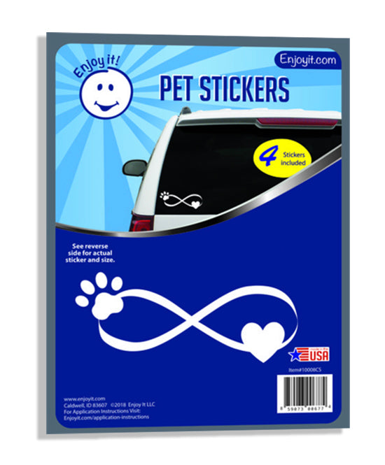 Enjoyit Infiinity Symbol with Pet Paw Car Stickers