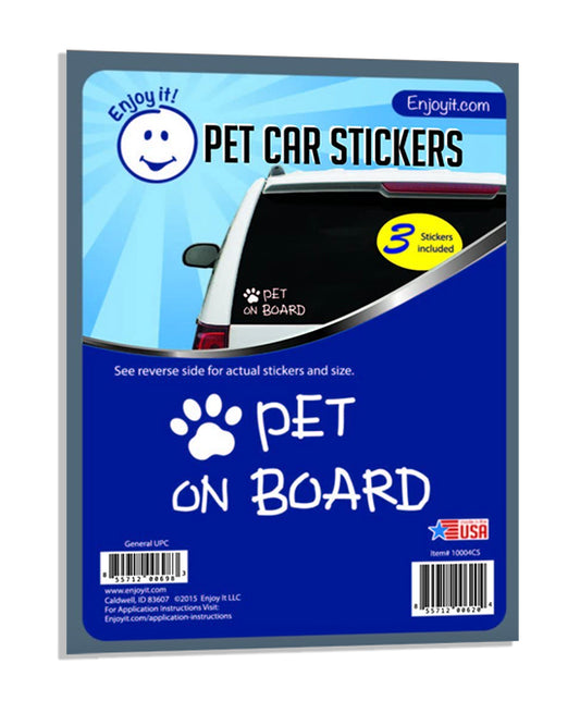 Enjoyit Pet on Board and Paw Car Stickers