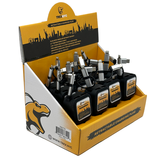 TrexNYC Display, Retractable Charging Plug 12pc