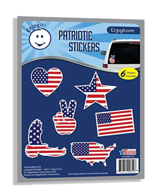 Enjoyit USA Flag Silhouette Car Sticker