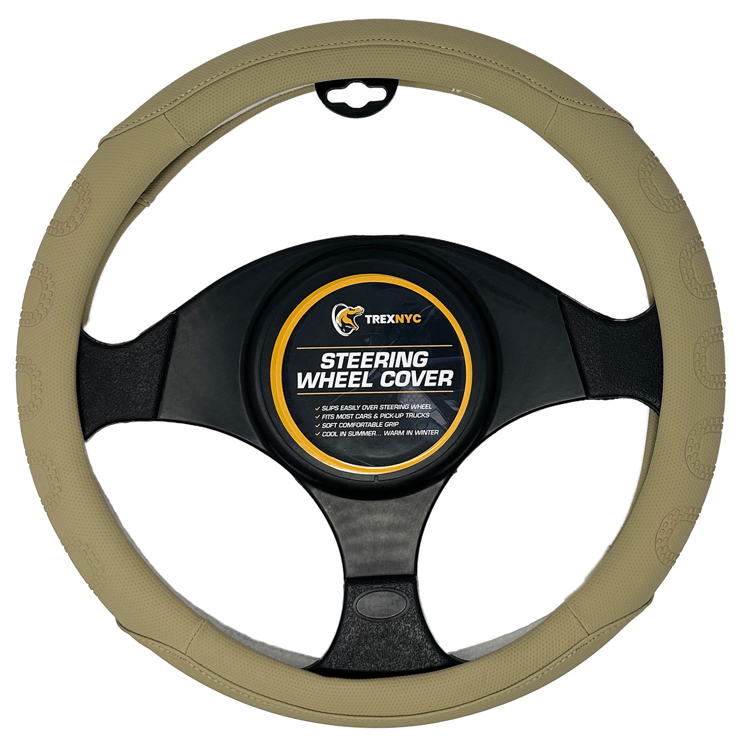 TrexNYC Steering Wheel Cover - Zodiac Tan