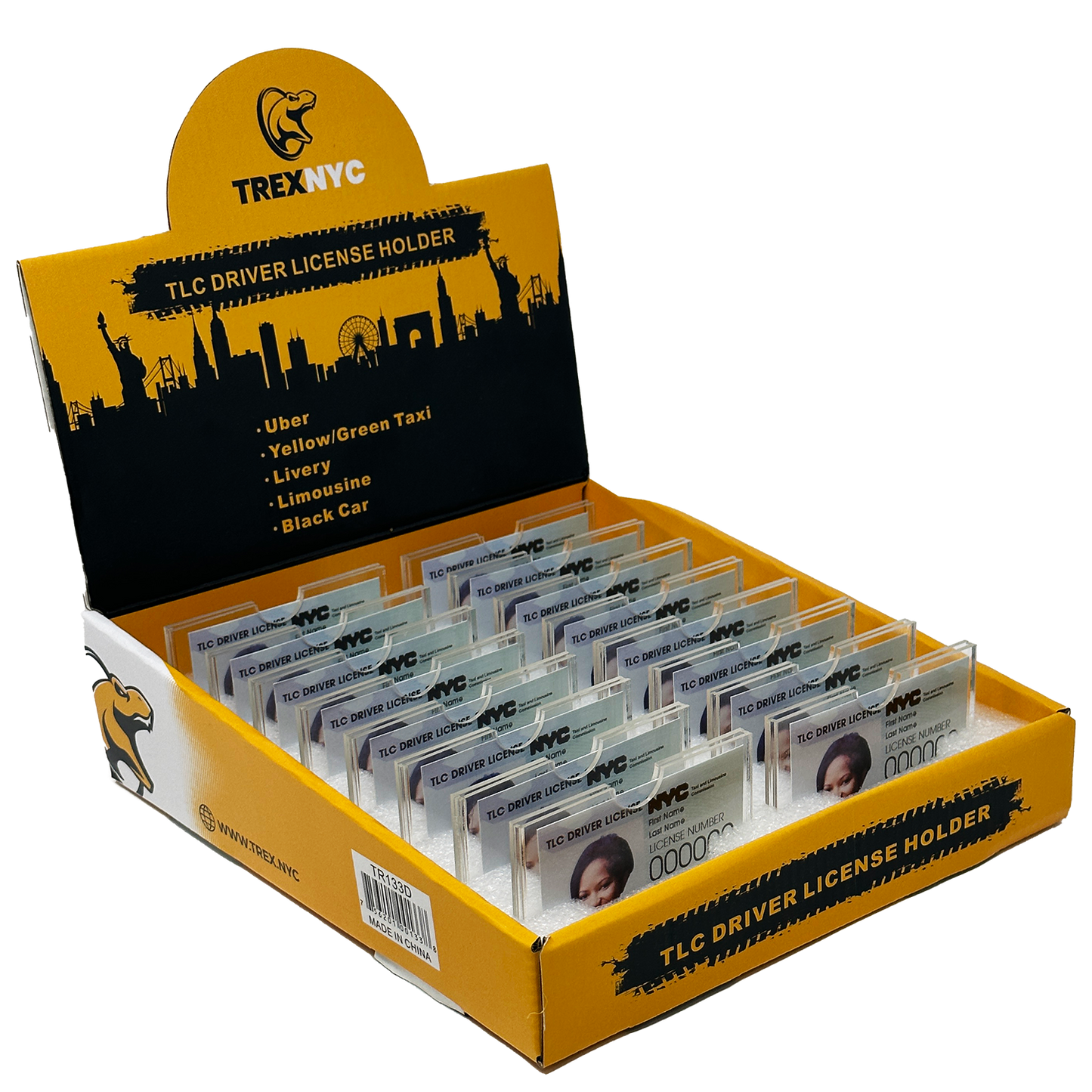 TrexNYC Display, Acrylic TLC License Holder 16pc