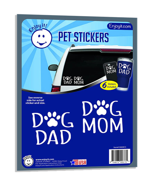 Enjoyit Dog Mom and Dad with Paw Car Stickers