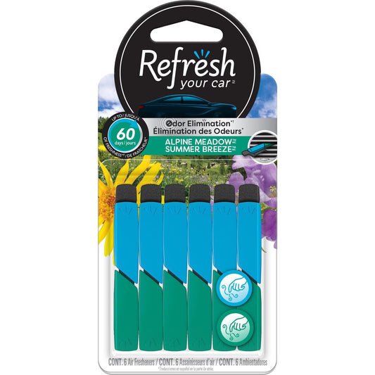 Refresh Your Car Vent Stick, 6pk - Meadow/Summer Breeze